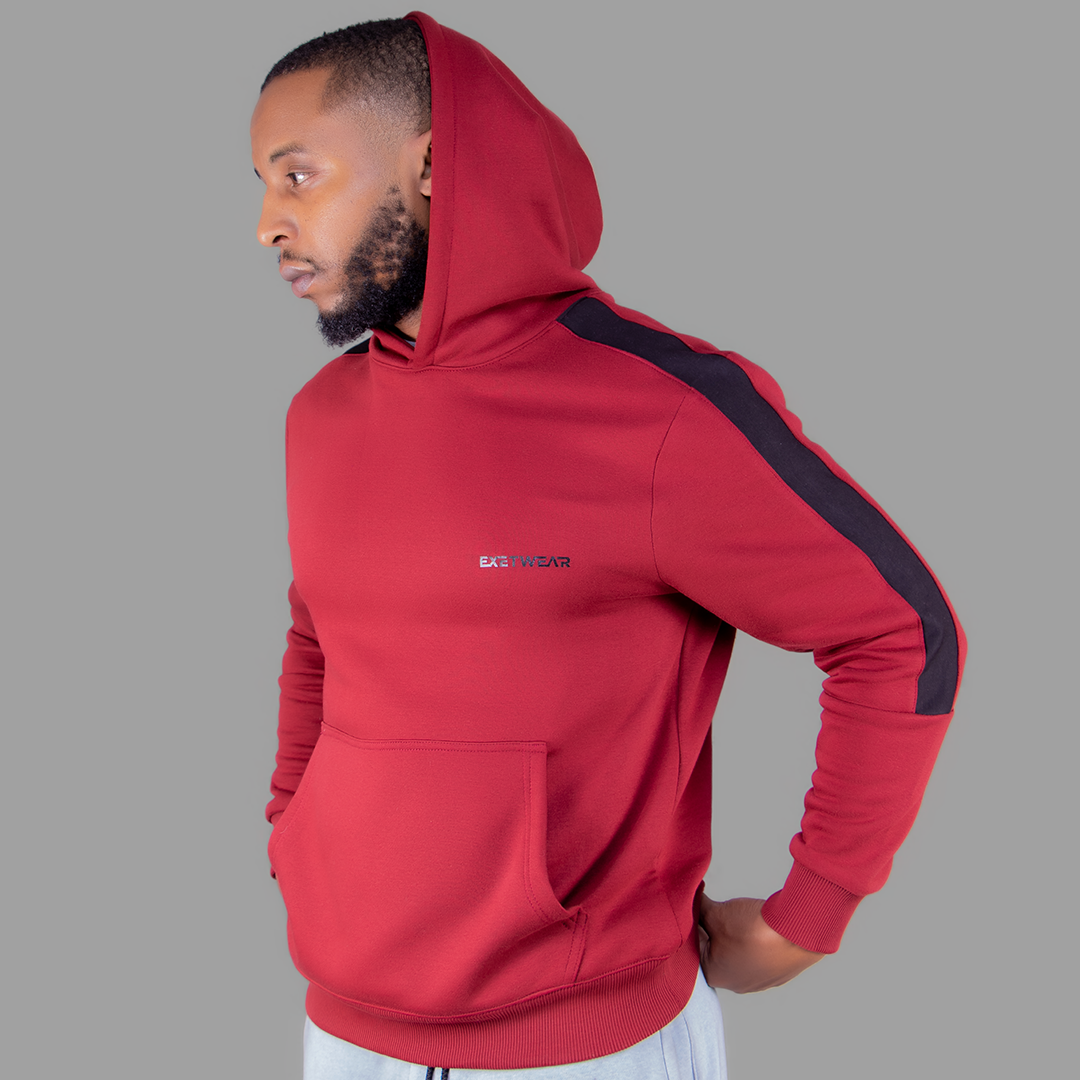 Exetwear Maroon/Black Hoodie