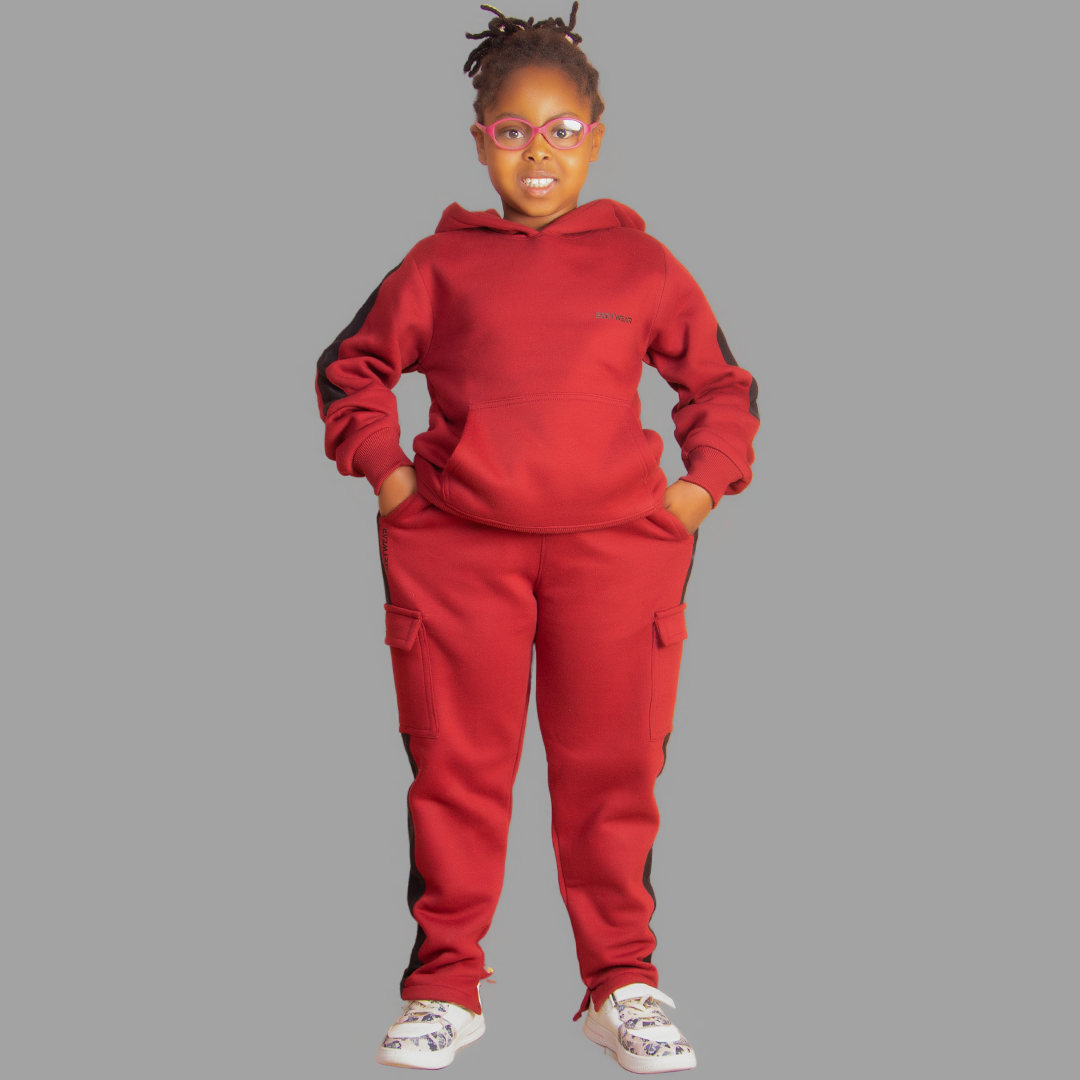 Girls' Maroon Hoodie Set