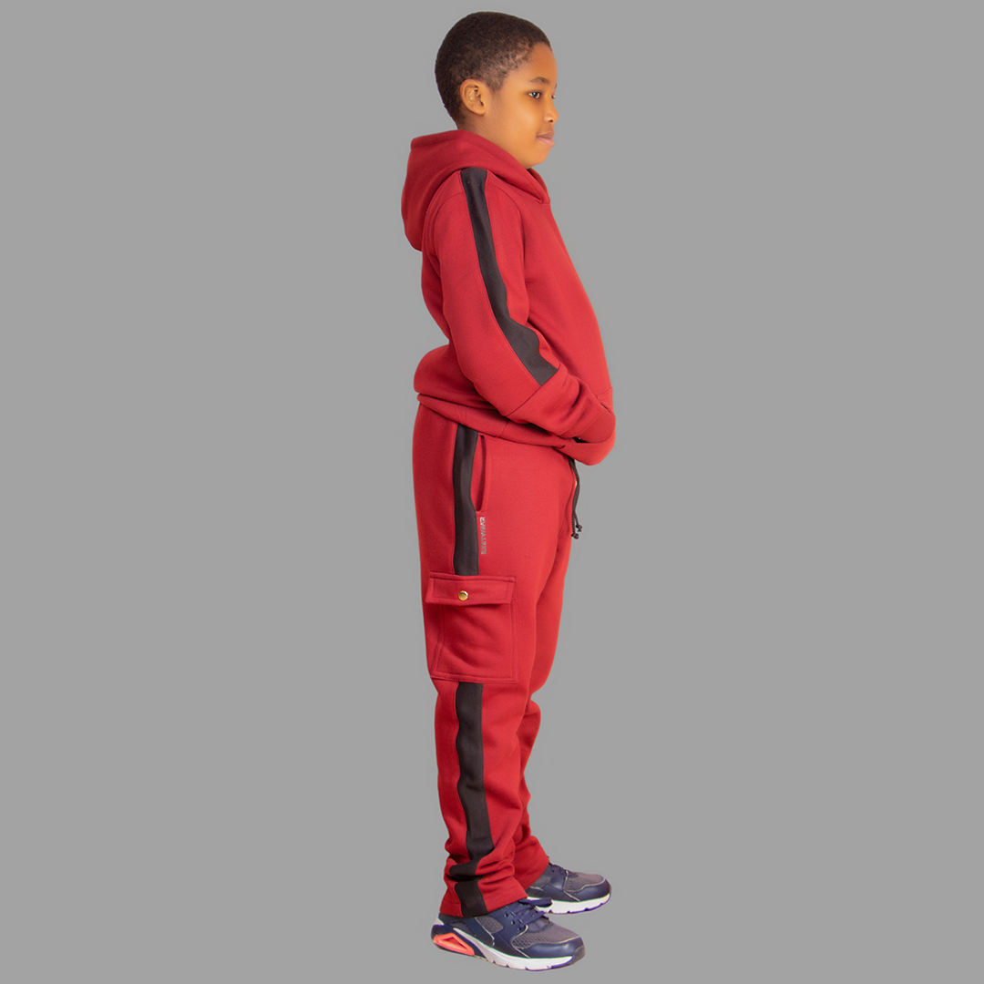 Boys' Maroon Hoodie Set