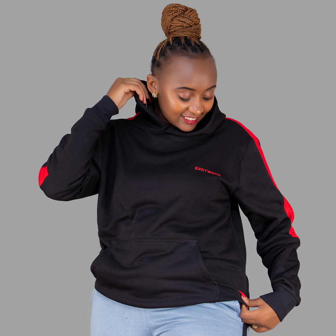 Women Black/Red Hoodie