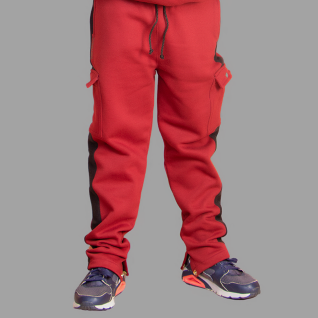 Boy's Maroon/Black Sweatpants