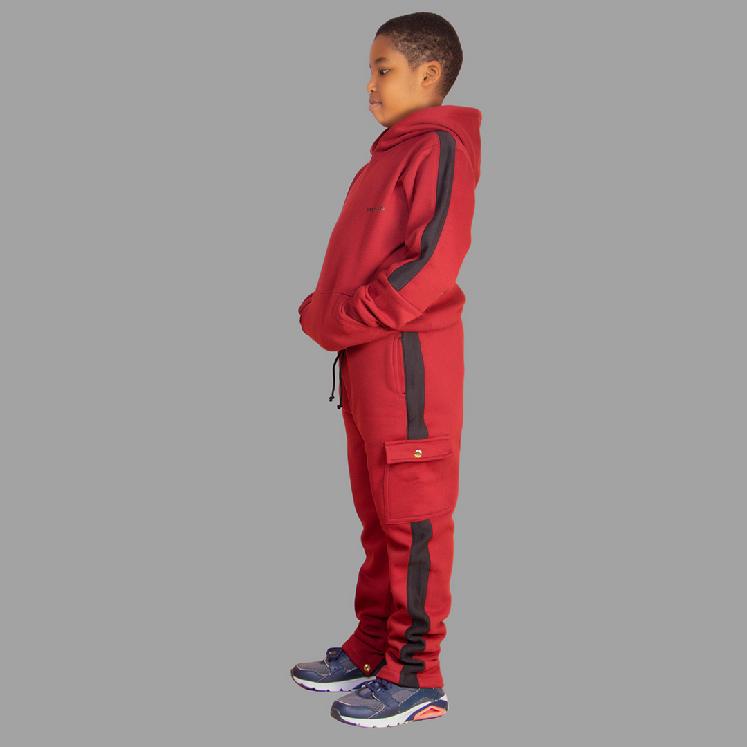 Boys' Maroon Hoodie Set