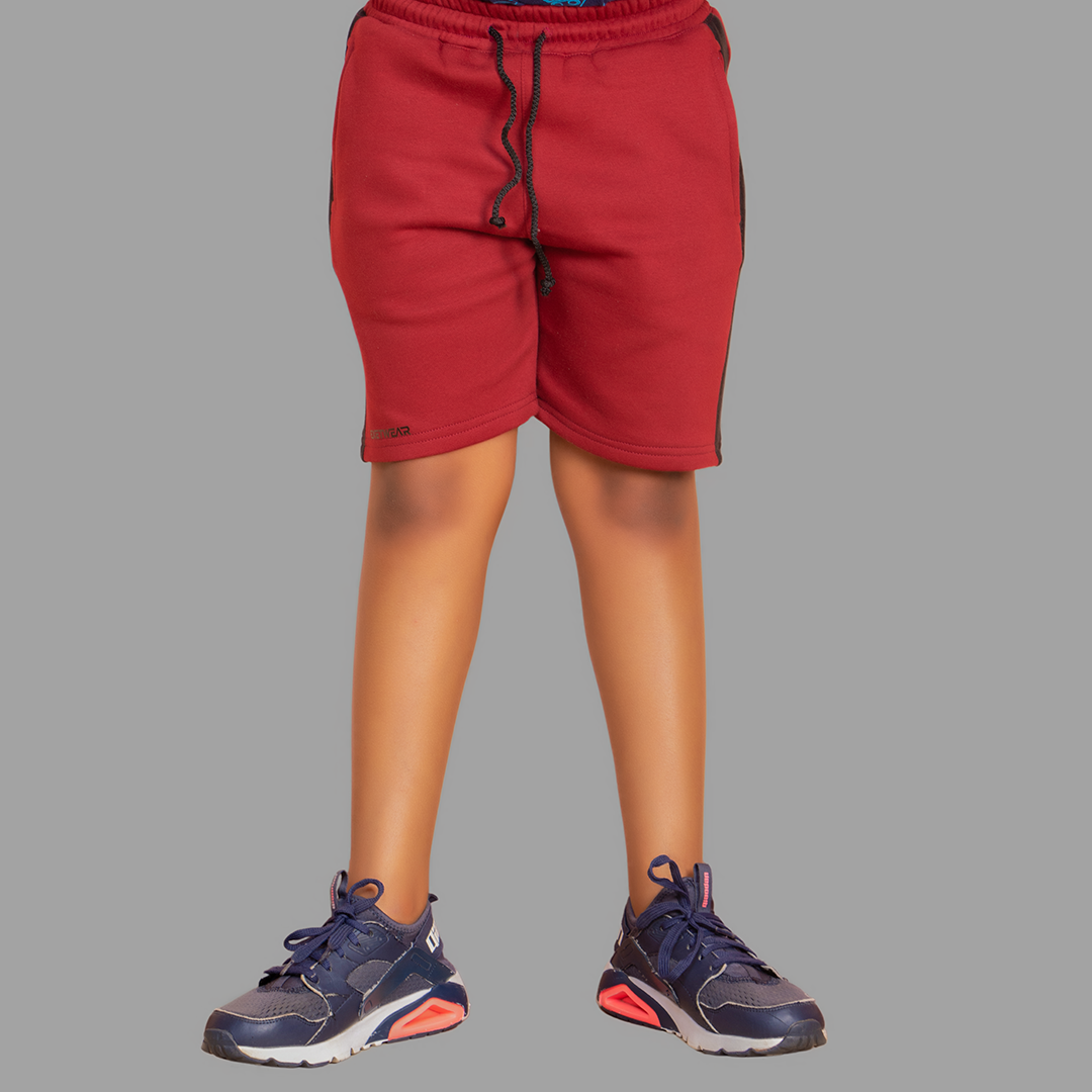 Boy's Maroon/Black Short Set