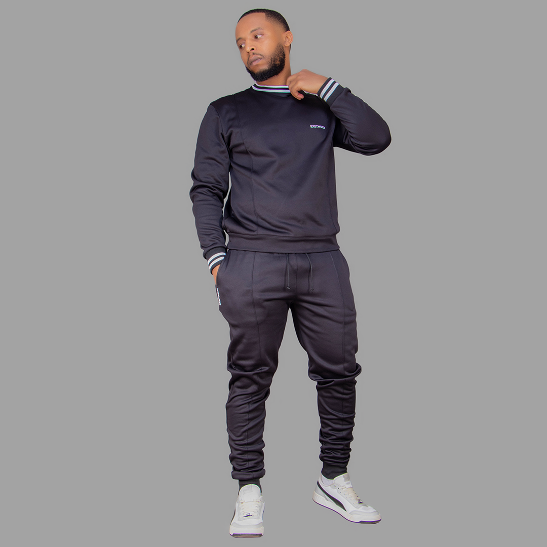 Men's Softshell Black Sweatshirt Set