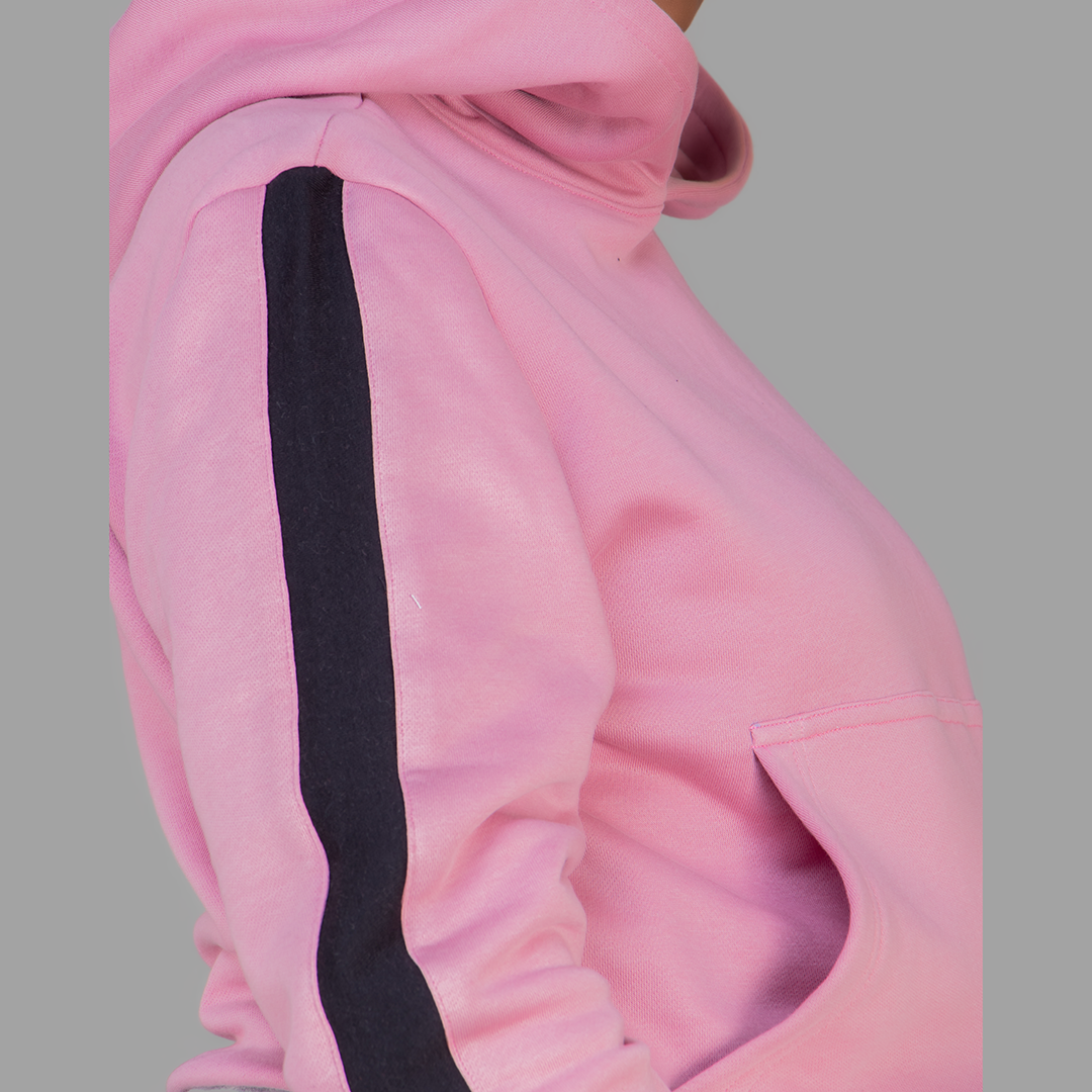 Exetwear Pink Hoodie (Black Stripes)