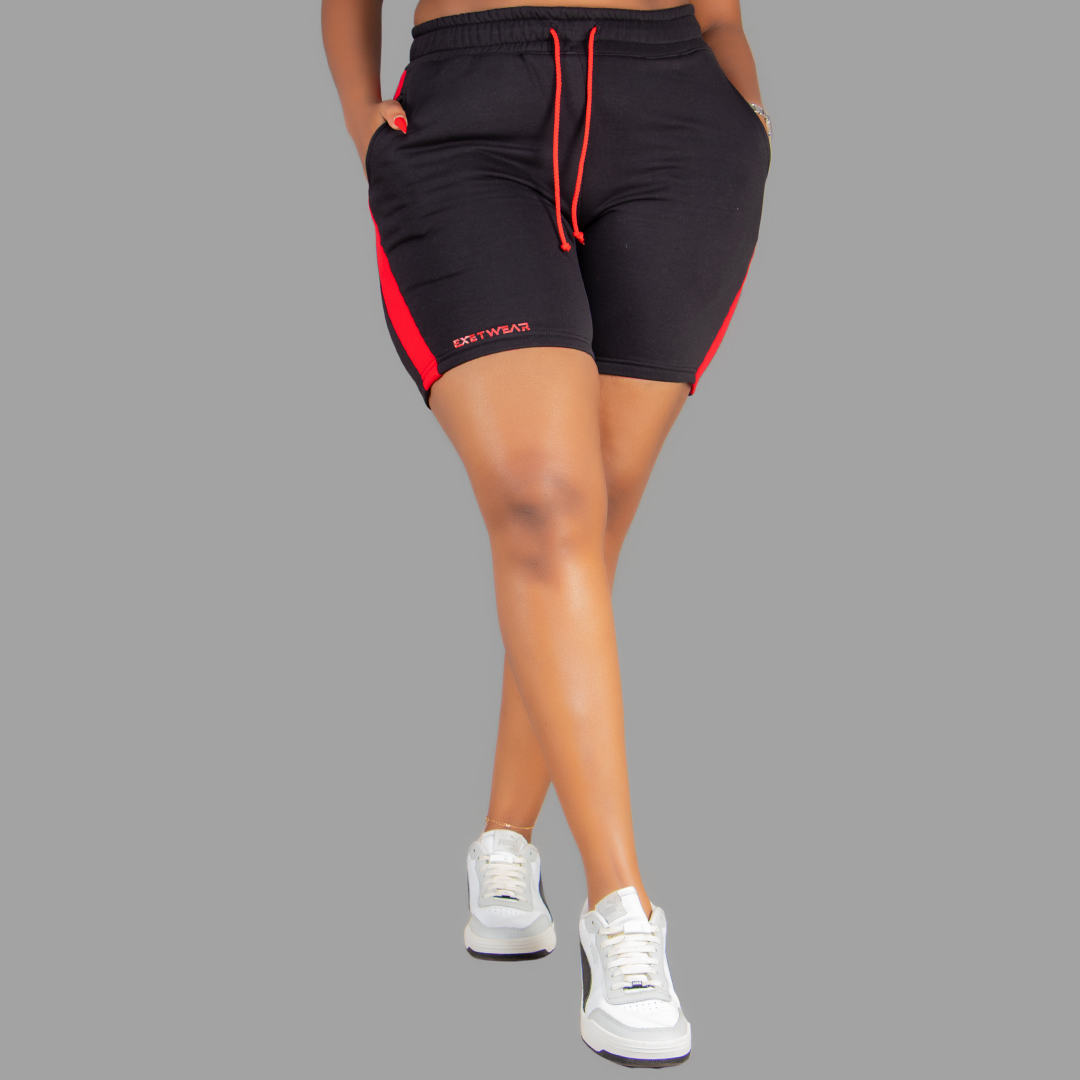 Women Black/Red Short Set