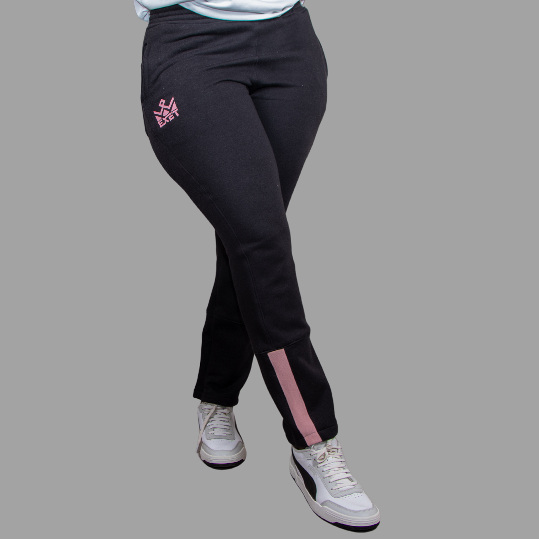 Exetwear Black Sweatpants (Bold Pink Accents)