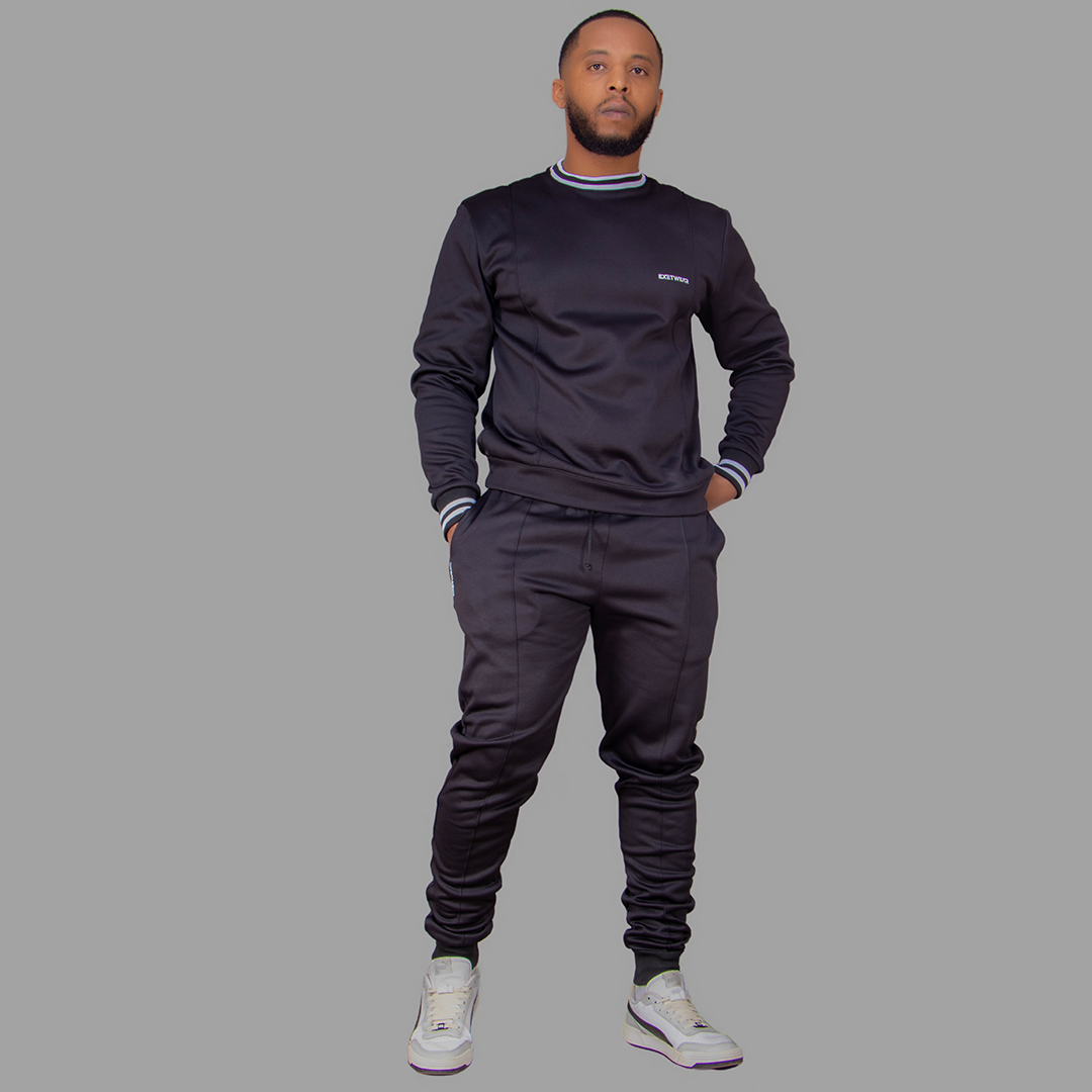 Men's Softshell Black Sweatshirt Set