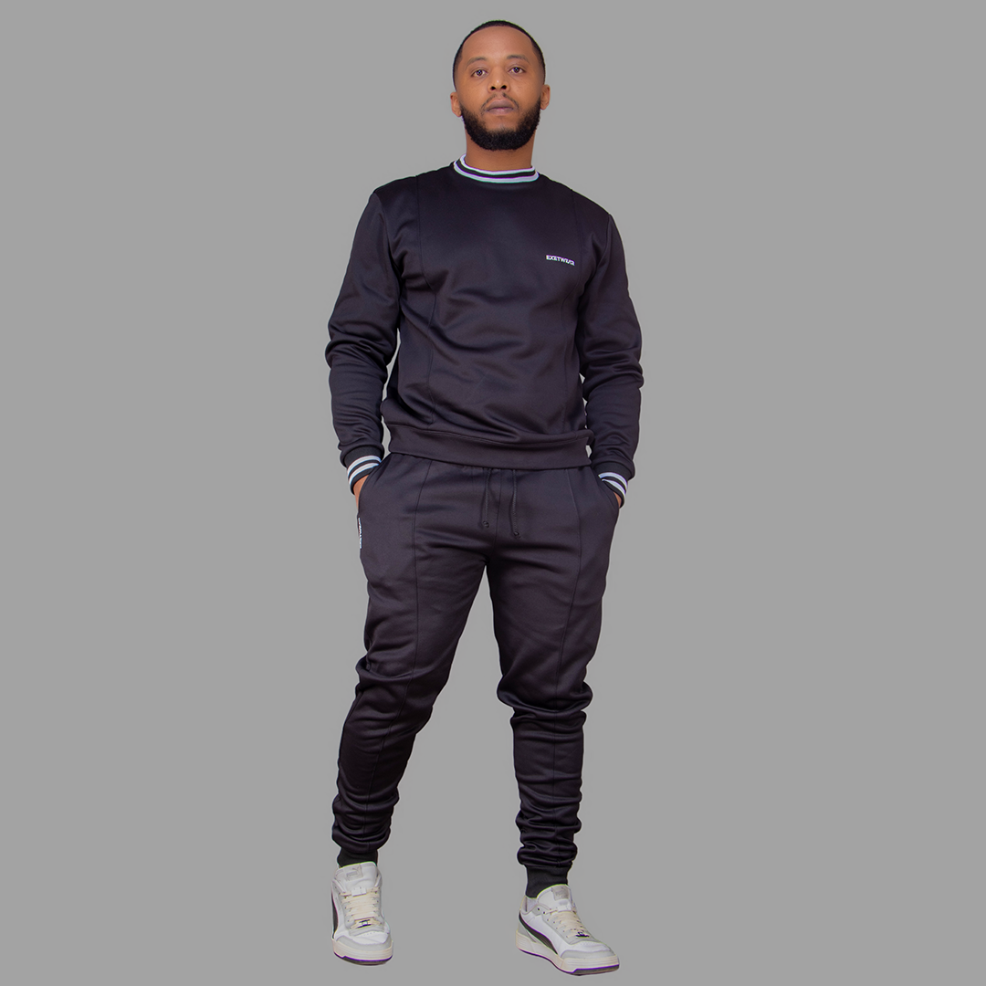 Men's Softshell Black Sweatshirt Set