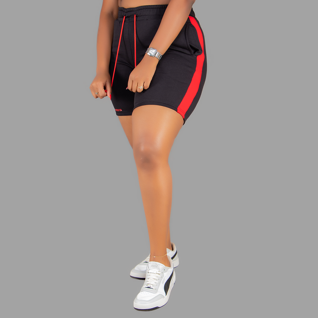 Women Black/Red Short Set