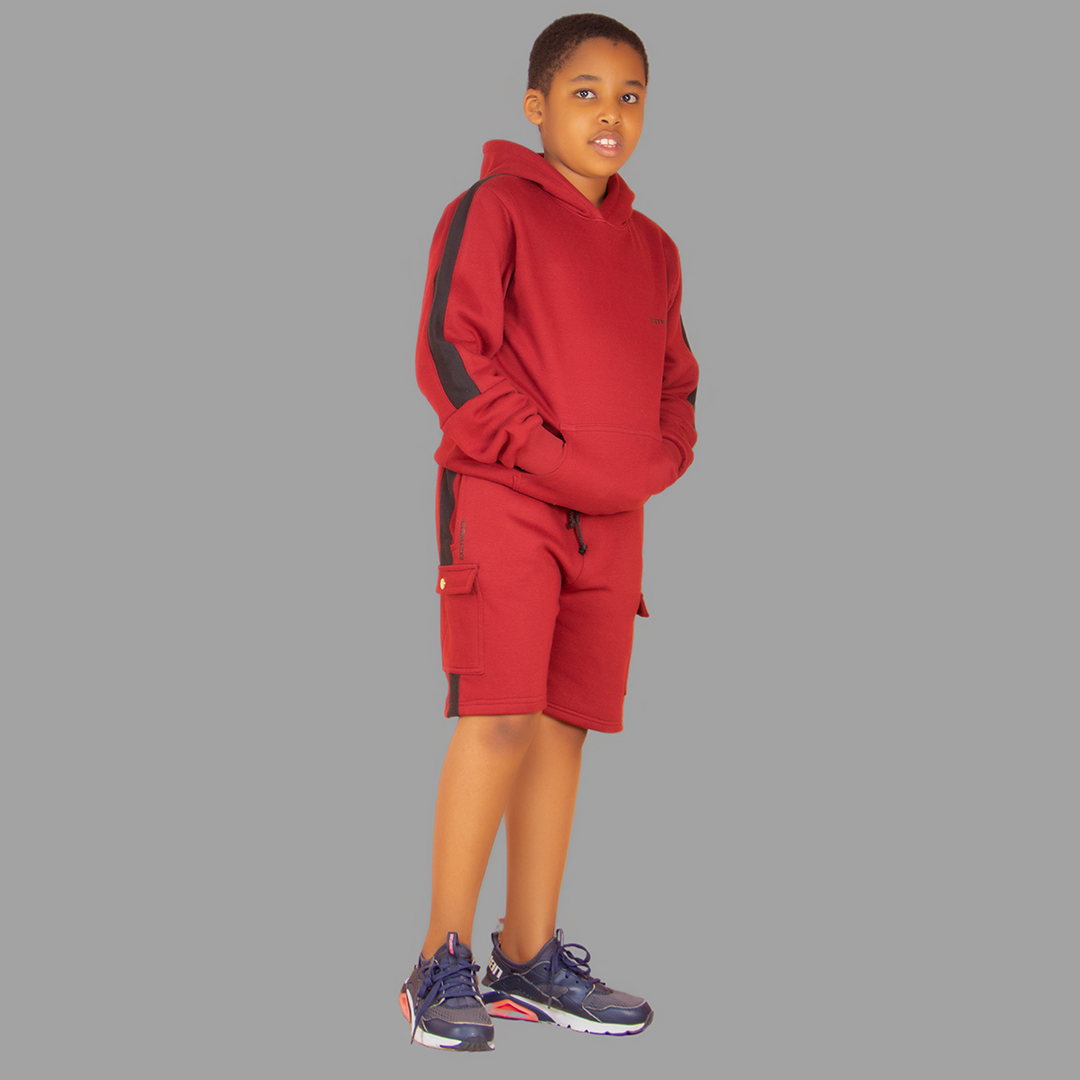 Boy's Maroon/Red Sweatshort Set