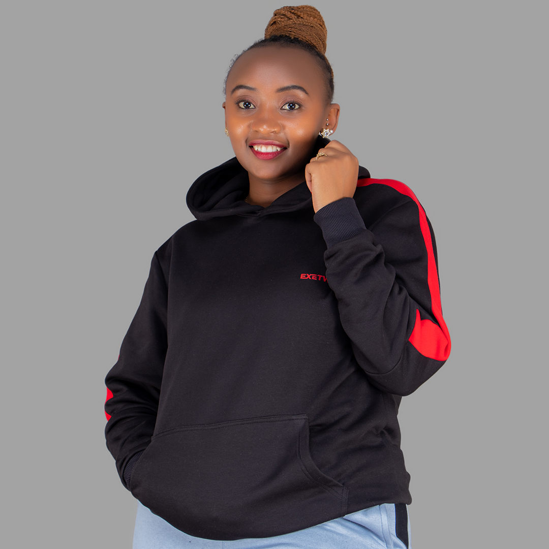 Women Black/Red Hoodie