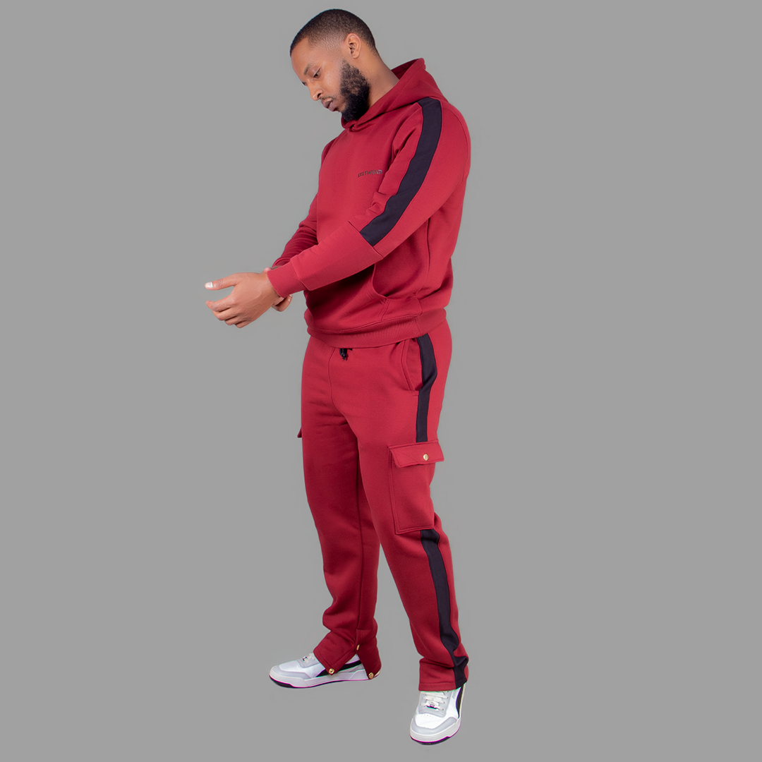 Men Maroon Hoodie set