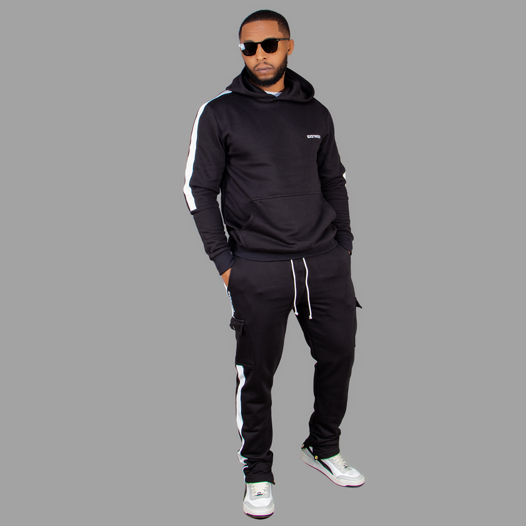 Men Black Hoodie set