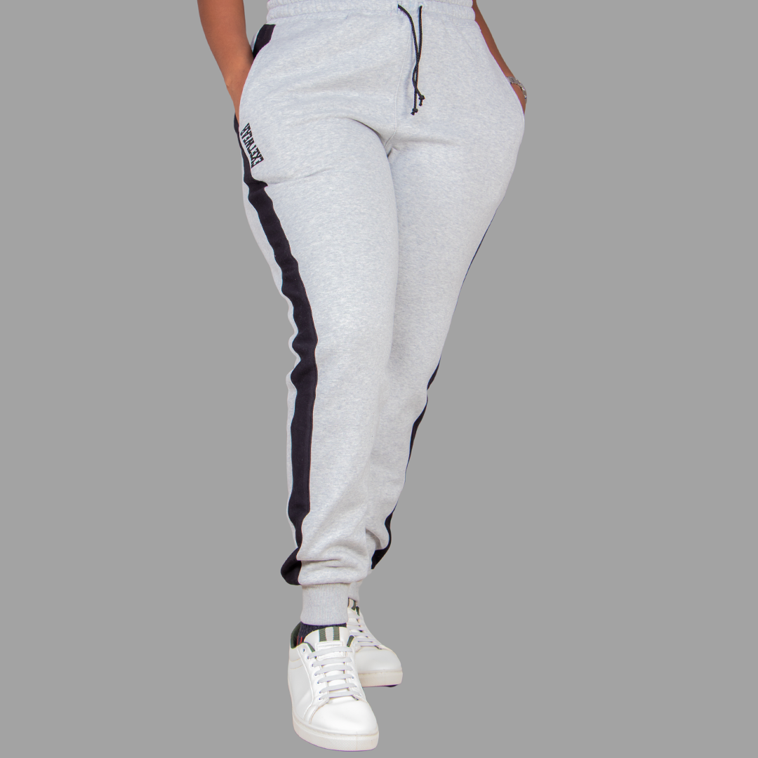 Women's Light Grey Sweatpants (Black Stripes)