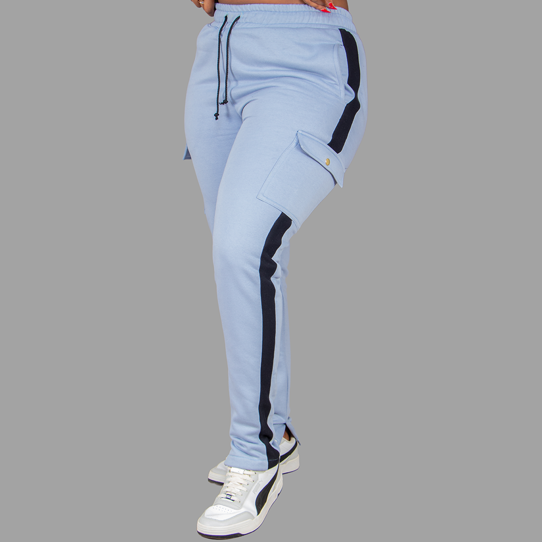 Women’s Sky Blue/Black Hoodie Set