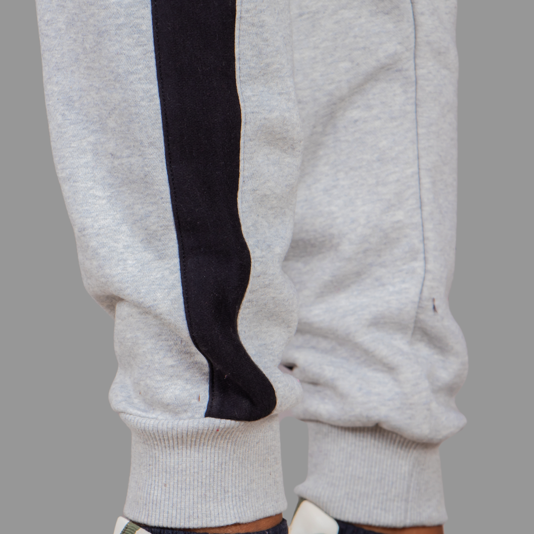 Men's Light Grey Sweatpants (Black Stripes)