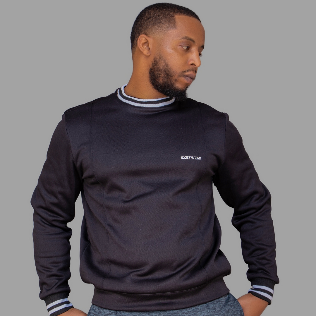 Men's Softshell Black Sweatshirt Set