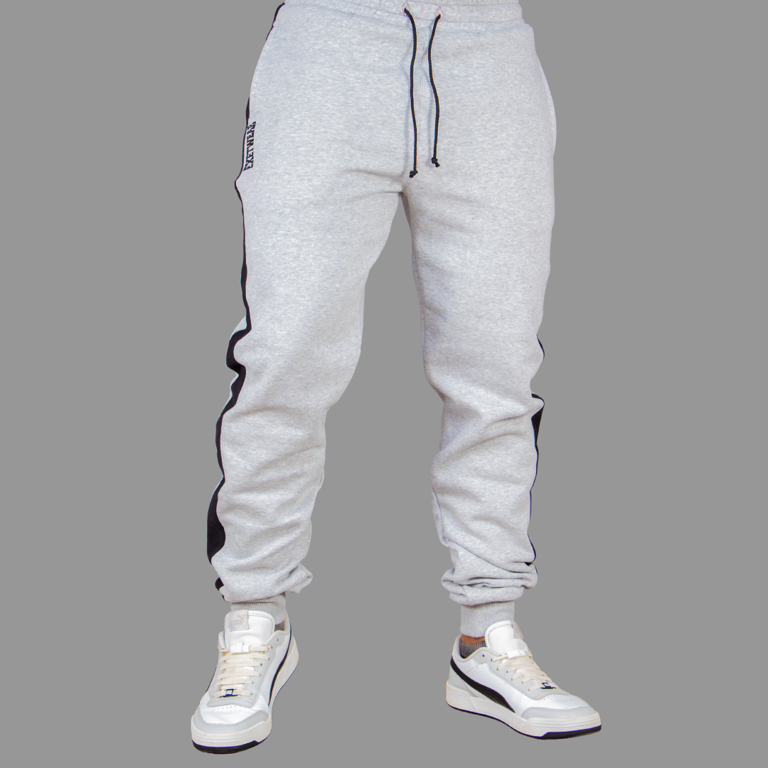 Men's Light Grey Sweatpants (Black Stripes)