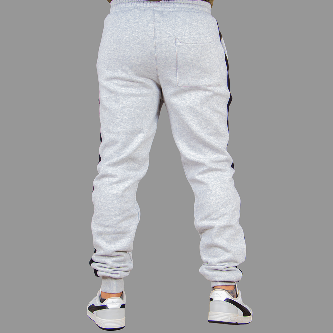 Men's Light Grey Sweatpants (Black Stripes)