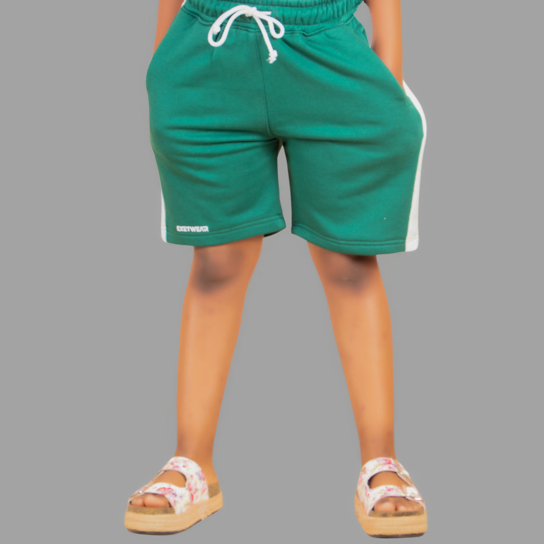 Girls Green/White short