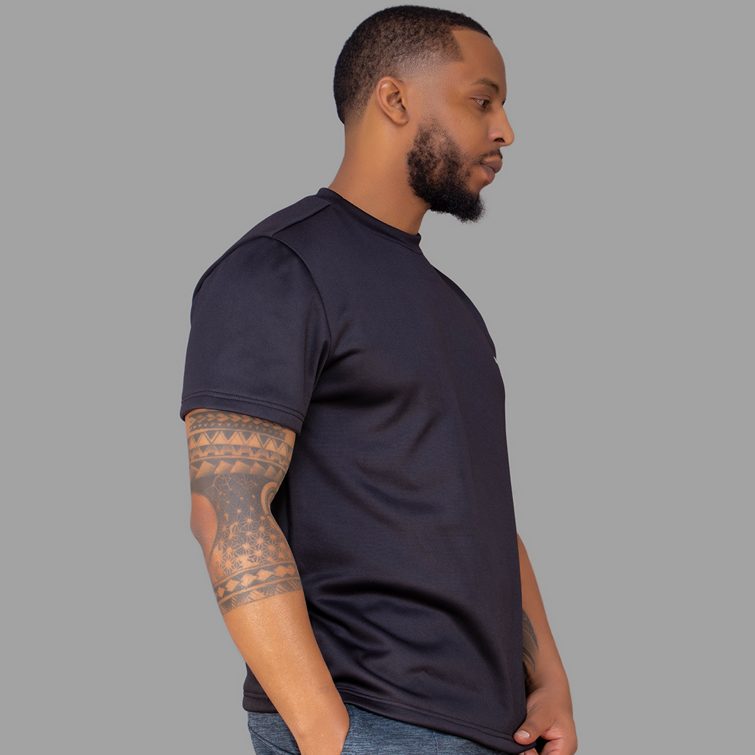 Men Black T-shirt Set