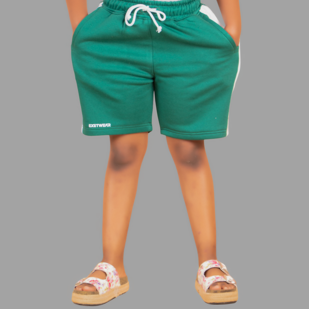 Girls Green/White short