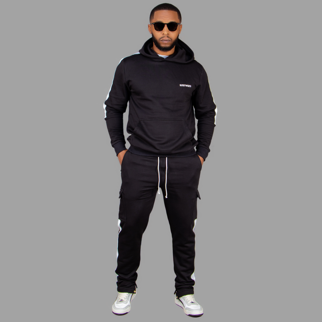 Men Black Hoodie set