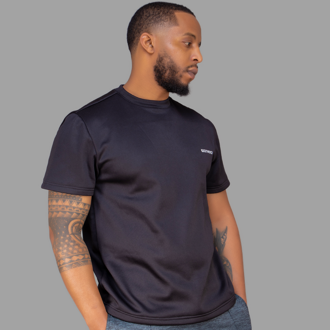 Men Black T-shirt Set