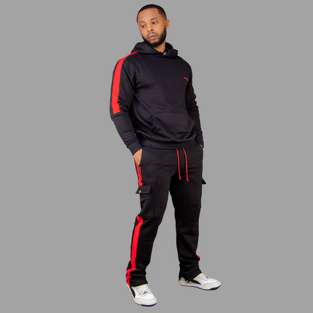 Men Black/Red Hoodie set