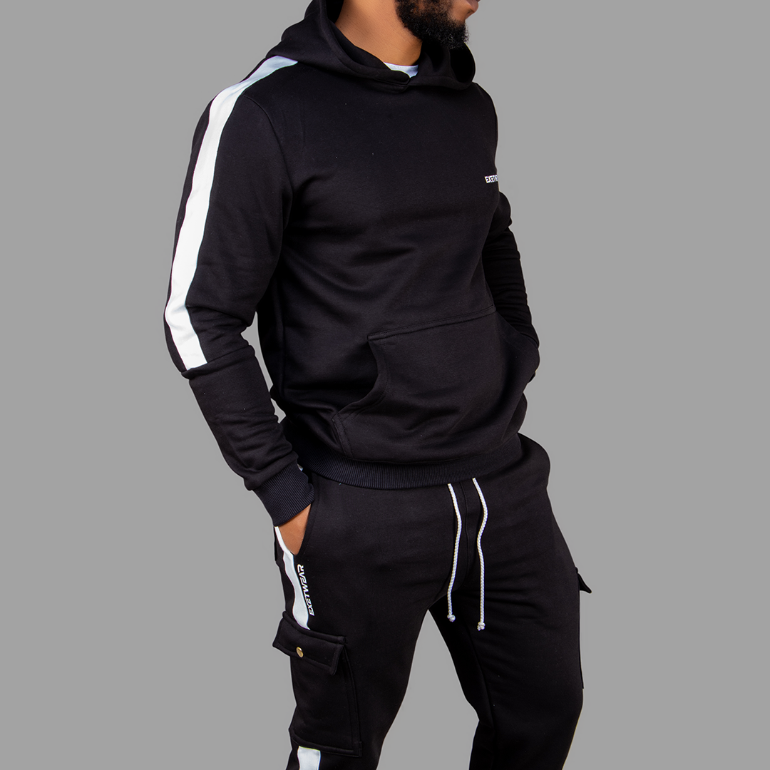 Men Black Hoodie set