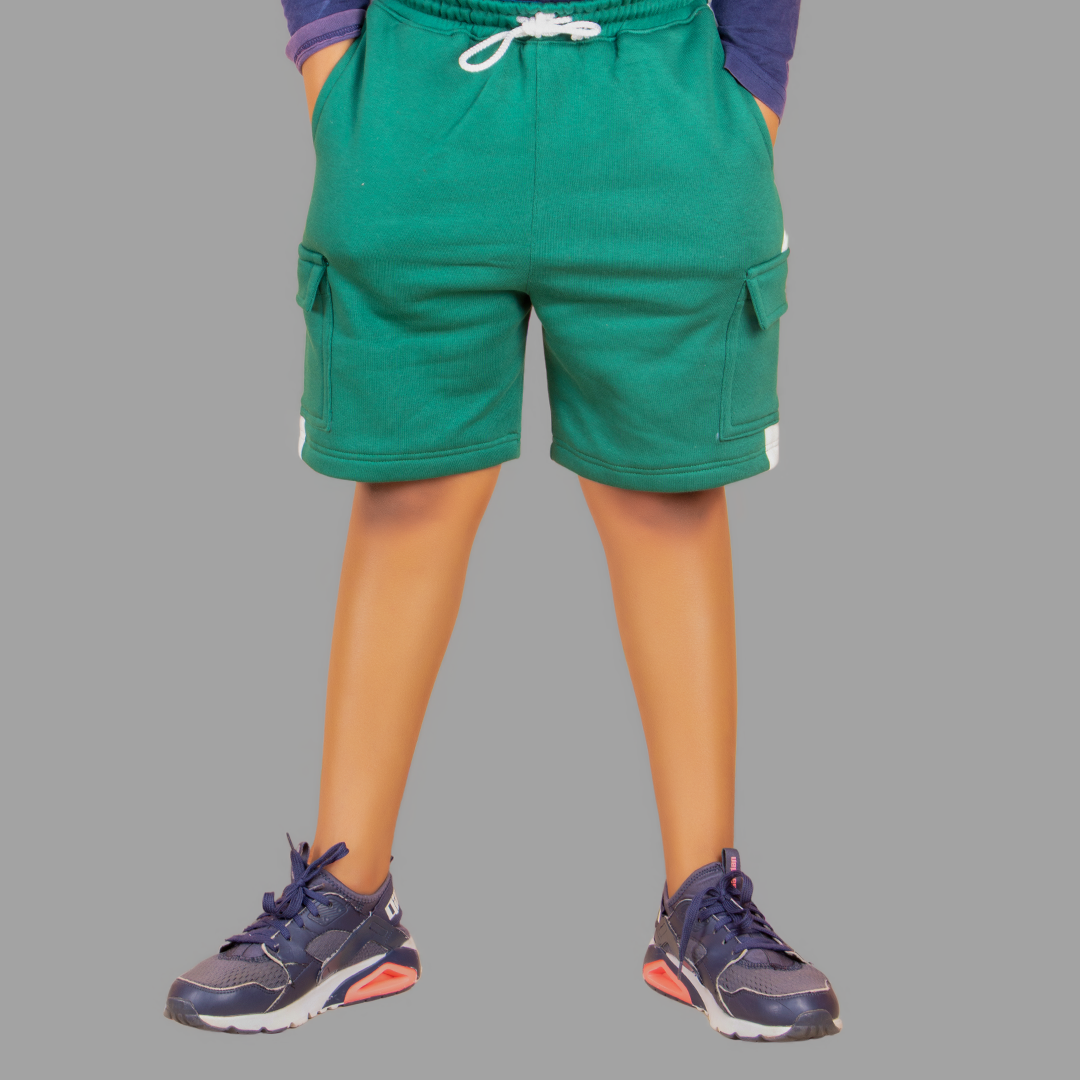 Boy's Green/White Sweatshort Set