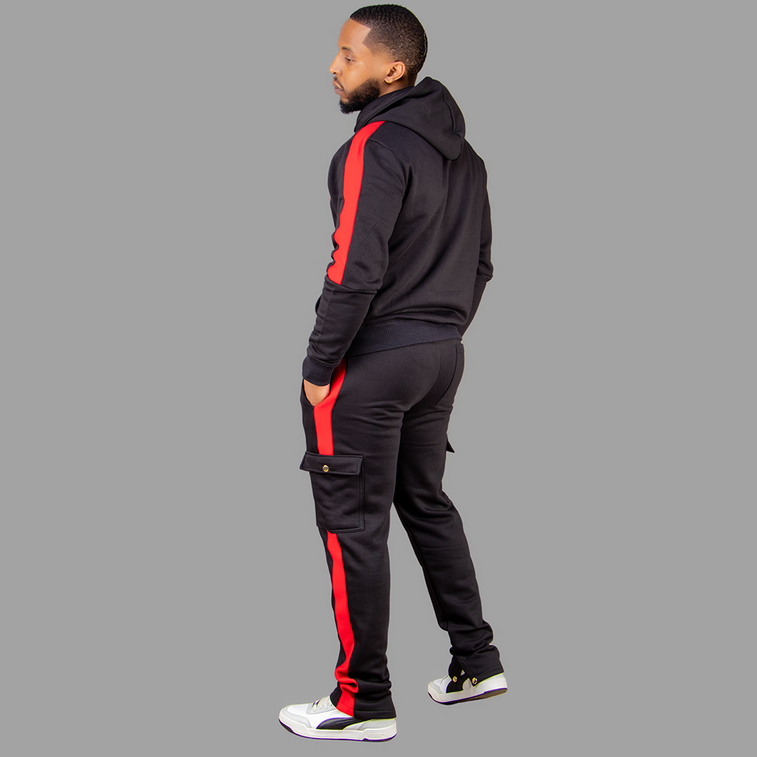 Men Black/Red Hoodie set