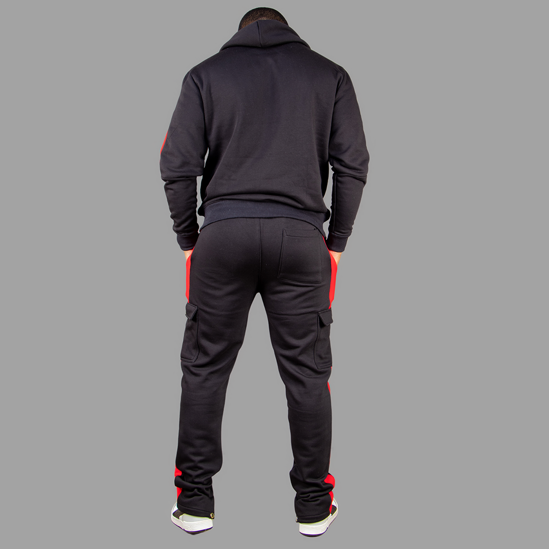 Men Black/Red Hoodie set