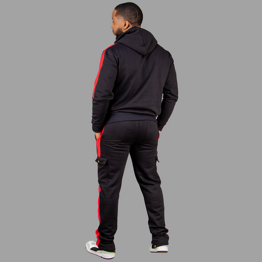 Men Black/Red Hoodie set