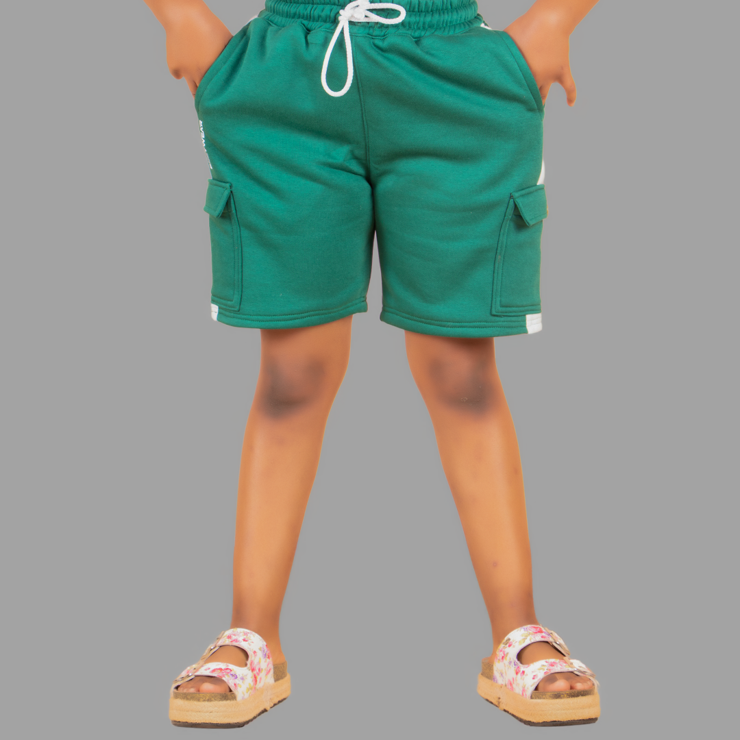 Girl's Green/White Sweatshort