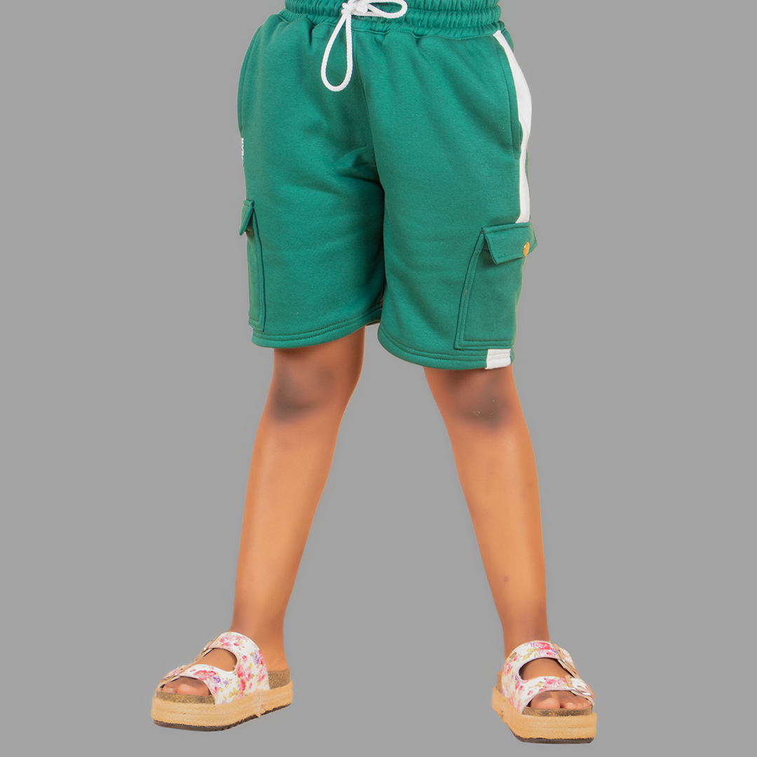 Girl's Green/White Sweatshort