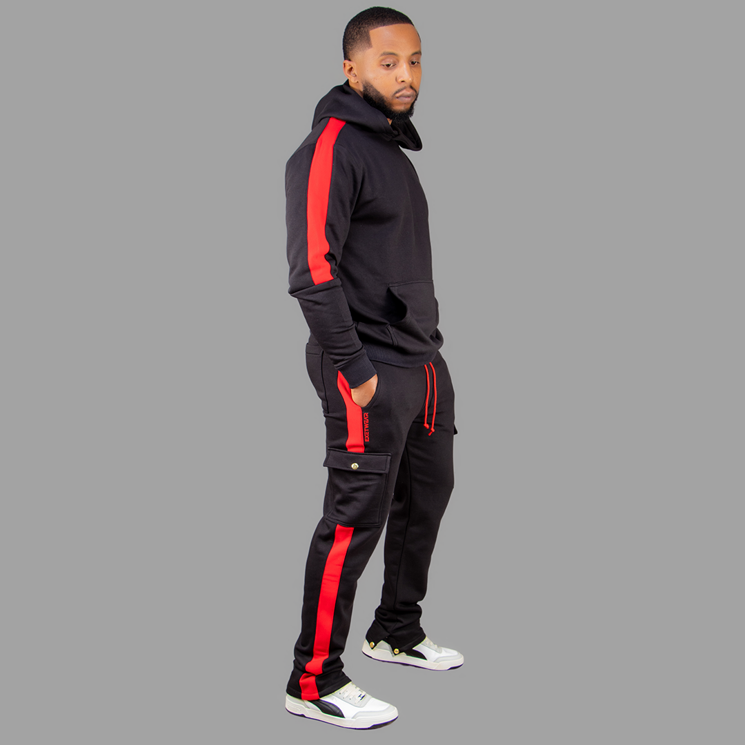 Men Black/Red Hoodie set