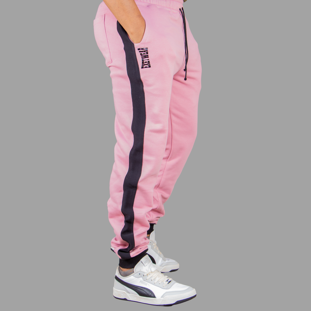 Men's pink Sweatpants (Black Stripe)