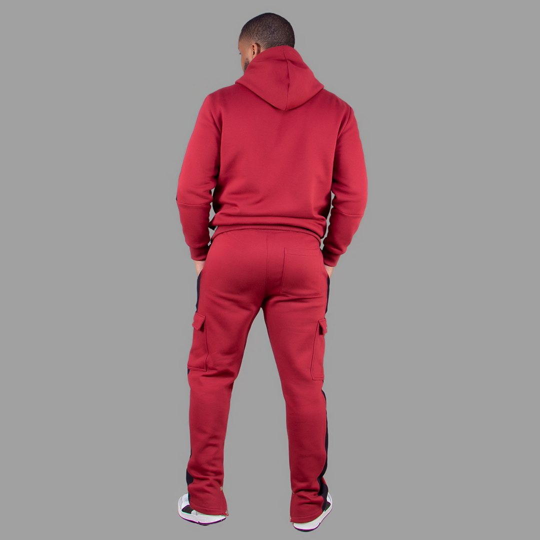 Men Maroon Hoodie set