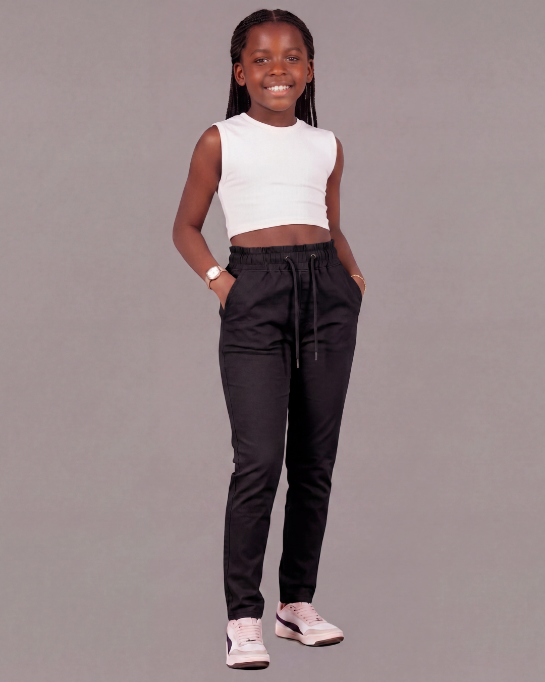 Girls’ Drawstring Chino Pants
