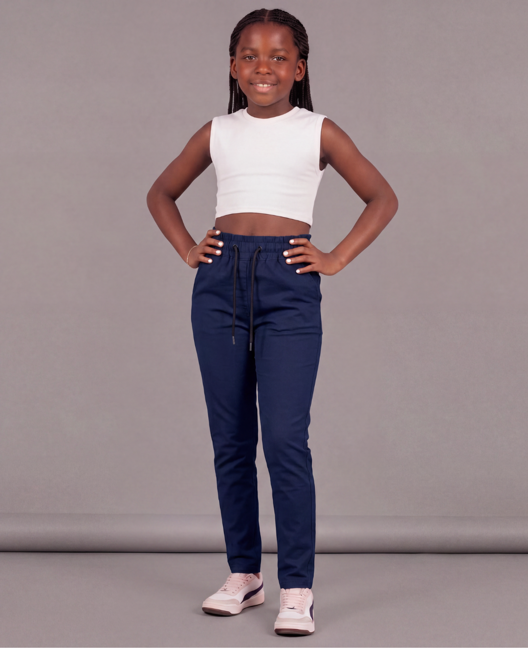 Girls’ Drawstring Chino Pants
