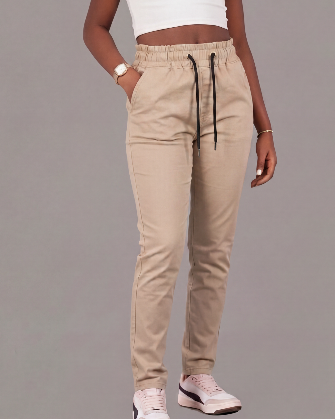Girls’ Drawstring Chino Pants