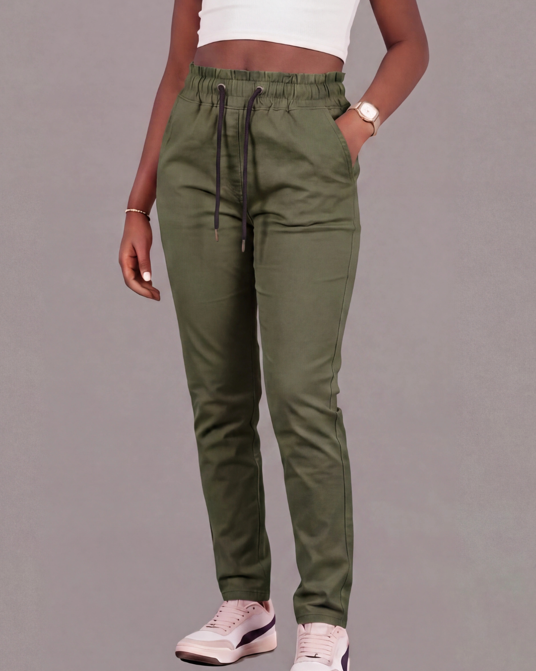 Girls’ Drawstring Chino Pants