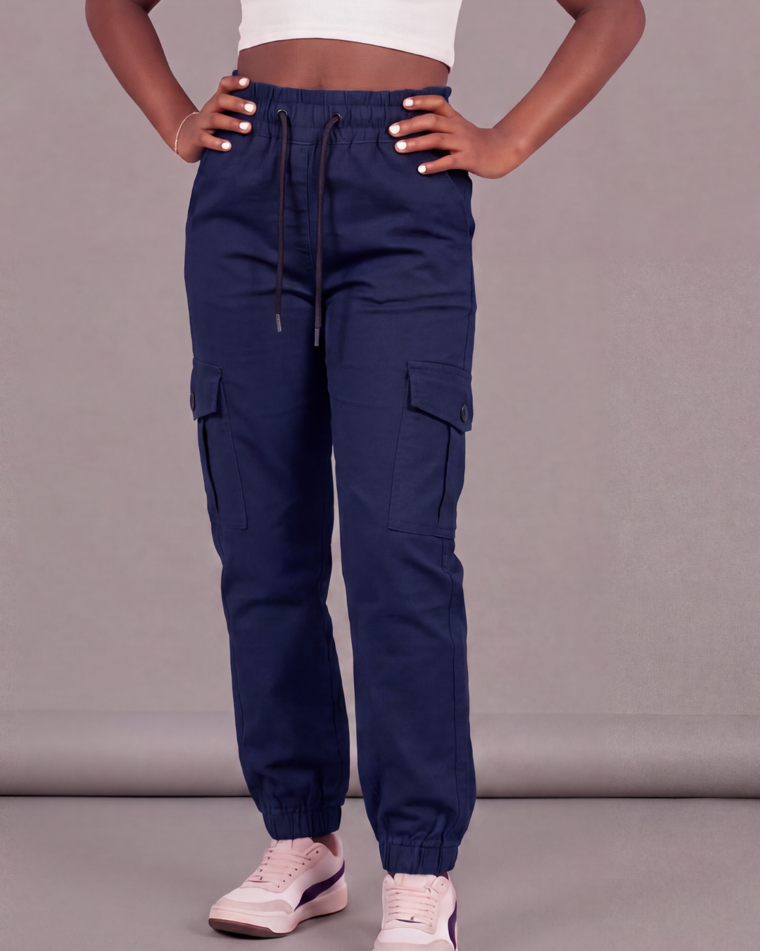Girls’ Cotton Twill Cargo Pants — Tapered Fit
