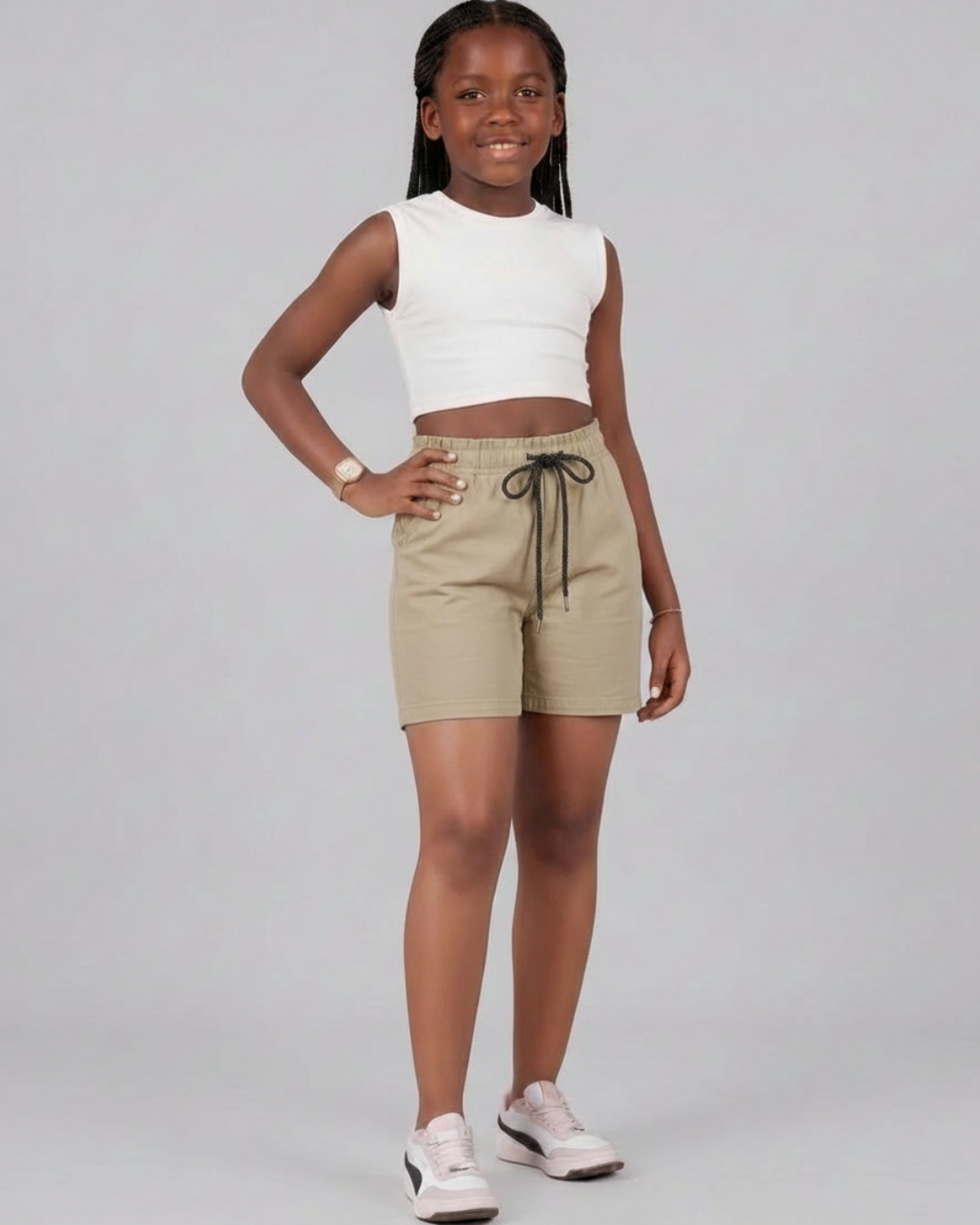 Girls’ Drawstring Chino Shorts