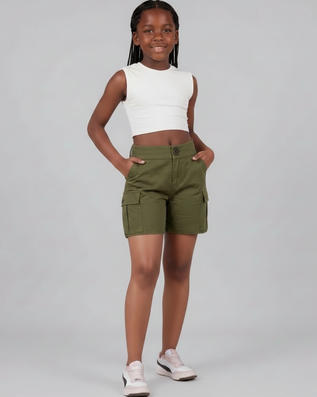 Girls’ Tapered Cargo Shorts