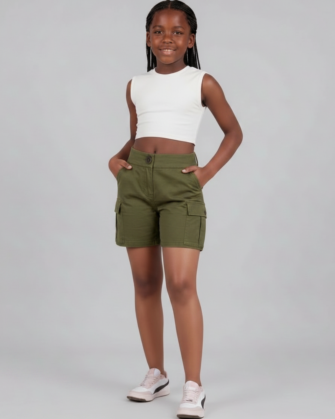 Girls’ Tapered Cargo Shorts