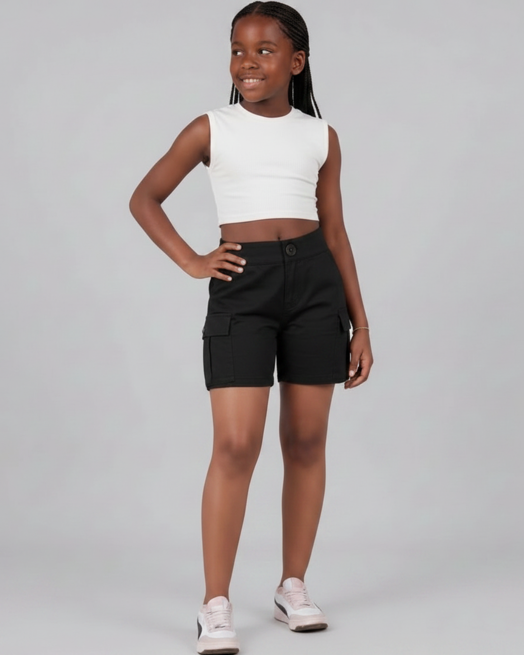 Girls’ Tapered Cargo Shorts