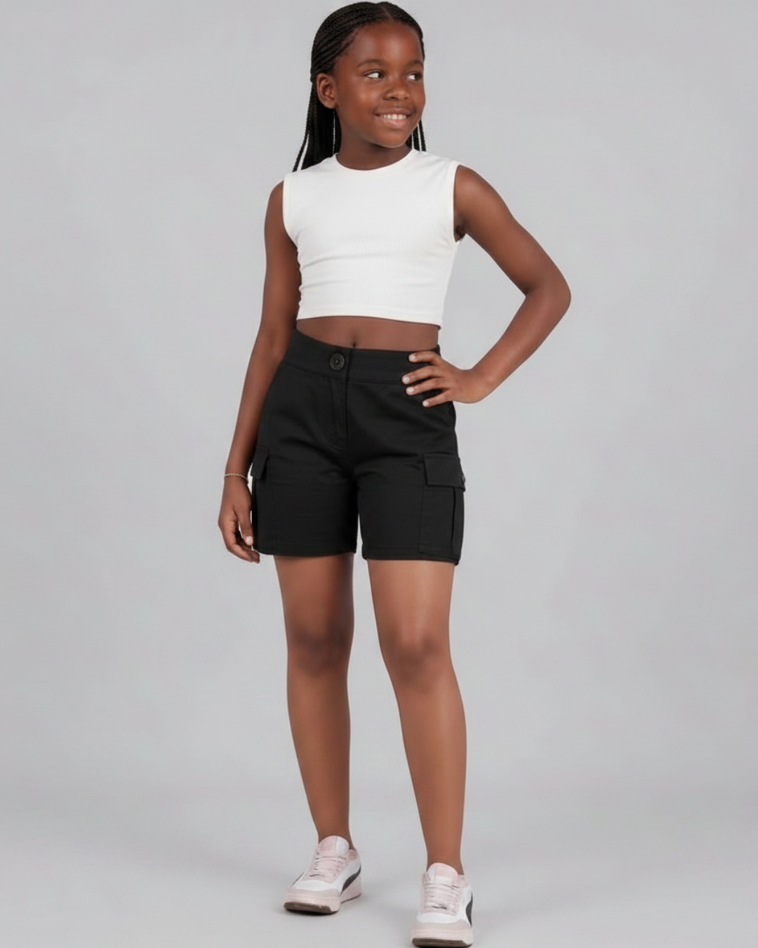 Girls’ Tapered Cargo Shorts